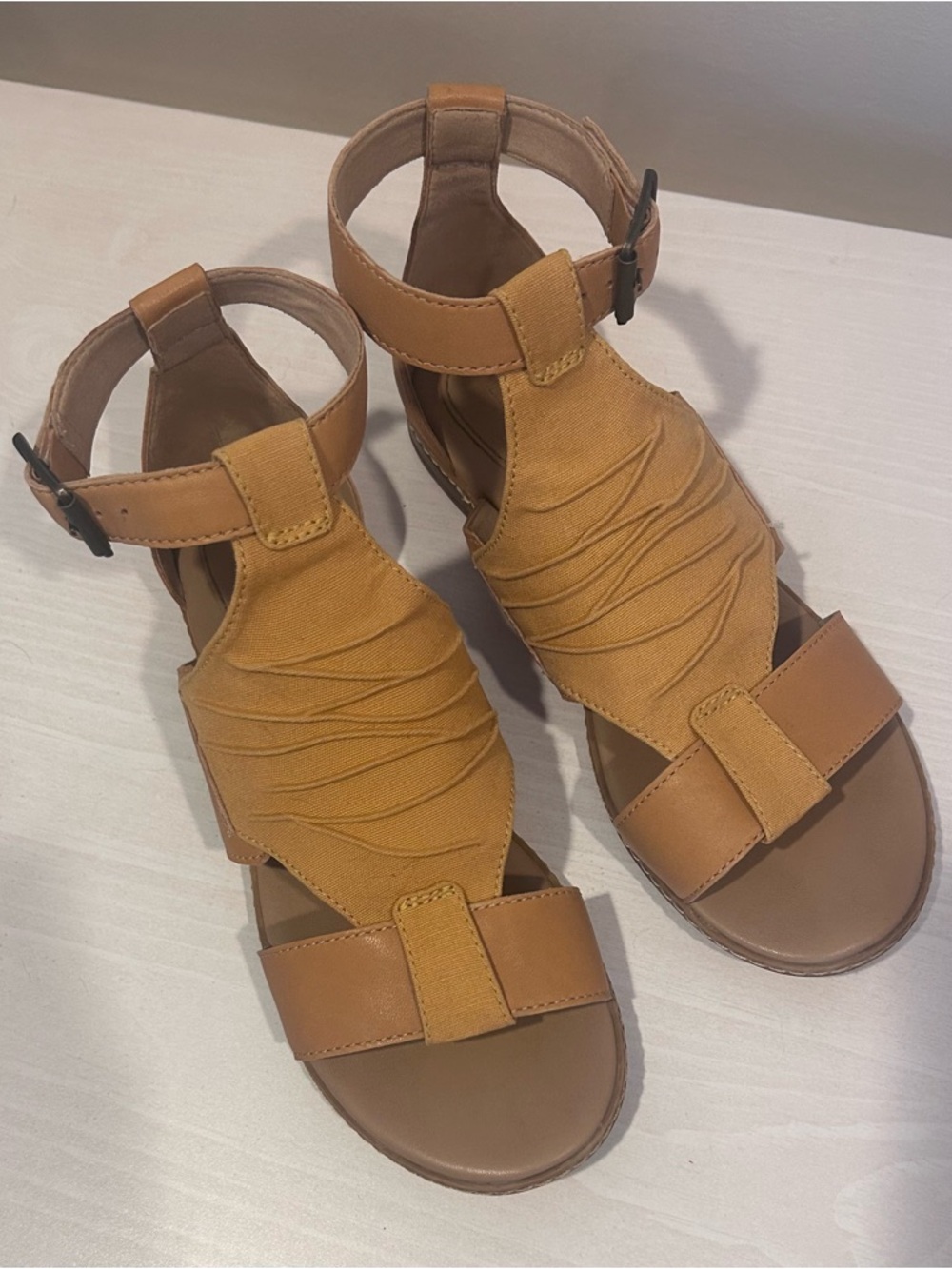 Timberland Mustard/Tan Ankle-Strap Sandals